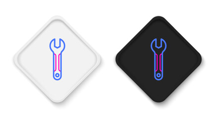 Line Wrench spanner icon isolated on white background. Spanner repair tool. Service tool symbol. Colorful outline concept. Vector