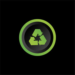 grapich icon design 3d of Recycling green logo, simple and clean.