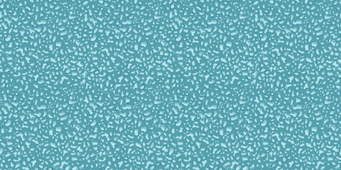 Water drops seamless pattern. Blue spot, abstract blot. Small chaotic random drops on blue background. Vector realistic different shapes of water. Abstract simple texture for fabric, textile, wrapping