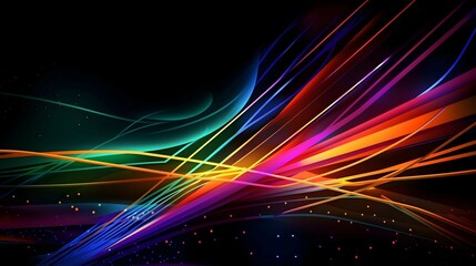 Fototapeta na wymiar Abstract Background of Colorful Rainbow Neon Lines