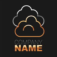 Line Cloud icon isolated on black background. Colorful outline concept. Vector