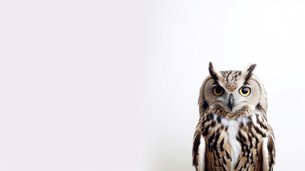 animal on the white Background a Owl generative ai