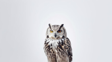 animal on the white Background a Owl generative ai