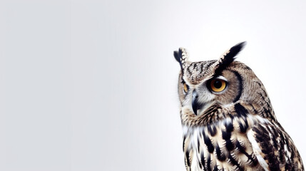 animal on the white Background a Owl generative ai