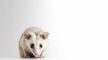 Fototapeta premium animal on the white Background a Opossum generative ai