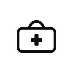 First aid kit vector icon. Medical hospital first aid kit flat sign design. First aid kit symbol pictogram. UX UI icon