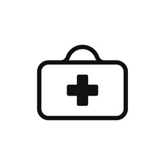 First aid kit vector icon. Medical hospital first aid kit flat sign design. First aid kit symbol pictogram. UX UI icon