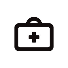 First aid kit vector icon. Medical hospital first aid kit flat sign design. First aid kit symbol pictogram. UX UI icon