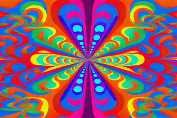 Trippy and retro background. Generative Ai