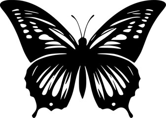 Butterfly - Black and White Isolated Icon - Vector illustration