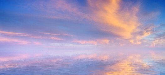 Fototapeta premium Sky background and water reflection.