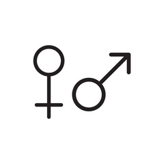Gender vector icon. Gender sign of men and women. Male and female flat sign design. Gender flat symbol pictogram. UX UI icon
