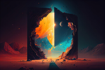 Awesome Insight Abstract concept digital illustration. Generative Ai