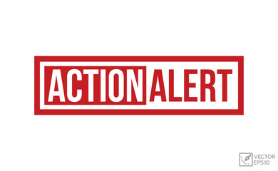 Action Alert rubber stamp vector illustration on white background. Action Alert rubber stamp
