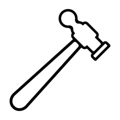 Hammer line Icon Vector Illustration Design
