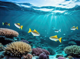 coral reef with fish