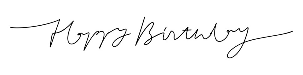 Happy birthday handwritten text lettering on white background. Vector illustration