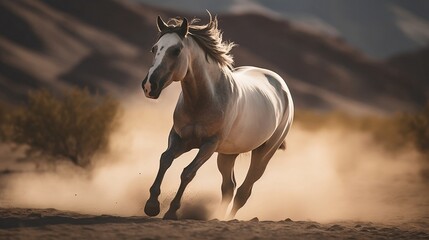 A horse running in the desert (Generative AI)