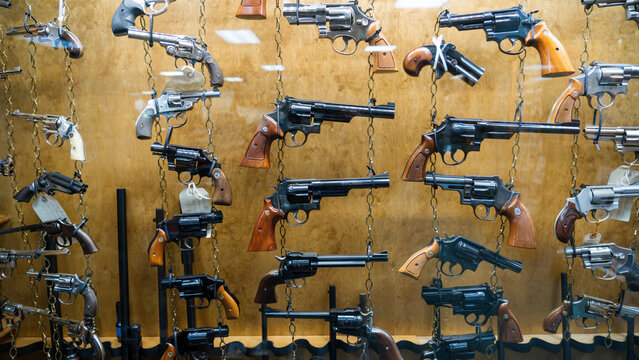 Display of guns at the Tallahassee Automobile Museum.