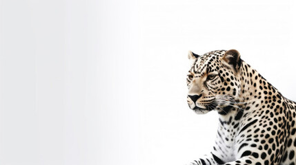 Fototapeta na wymiar animal on the white Background a Jaguar generative ai