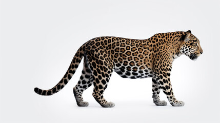 Fototapeta premium animal on the white Background a Jaguar generative ai