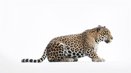 animal on the white Background a Jaguar generative ai
