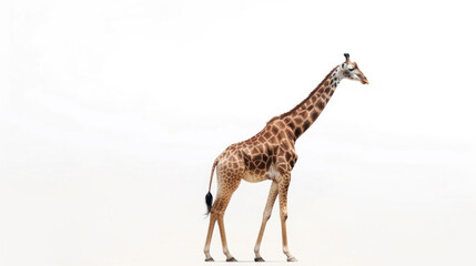 Obraz premium animal on the white Background a Giraffe generative ai