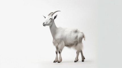 Naklejka na ściany i meble animal on the white Background a Goat generative ai