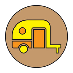 Beach, beach scene, camper icon