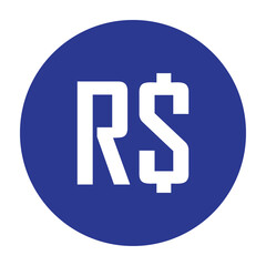 Brazilian real, coin, currency icon