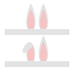 Vector drawing representing bunny ears for easter - ideal for printing, cutting and dressing on children's heads.