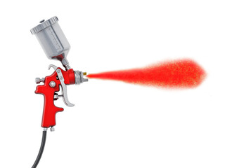 Professional paint gun on transparent background. 3D illustration