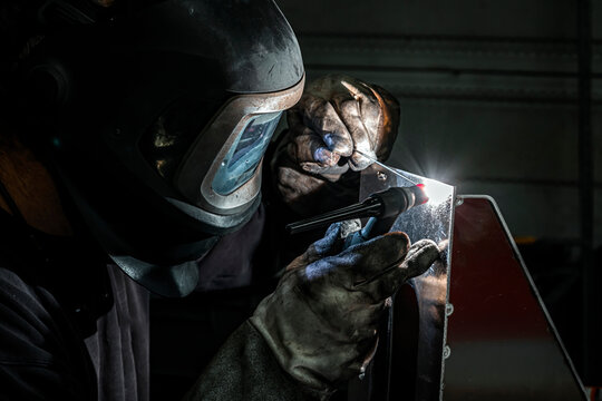 welder at work in a workshop
