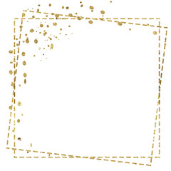 luxury sparkling, gold confetti,Gold sparkle ,splatter border,Gold Foil Frame Gold brush stroke on transparent background