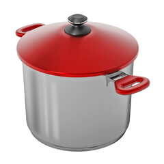 Cooking pot on transparent background. 3D illustration