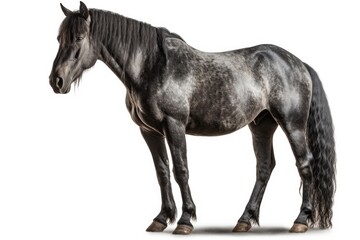 Percheron Horse On White Background. Generative AI