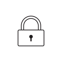 Lock vector linear icon. Private lock flat sign design. Padlock symbol. UX UI icon