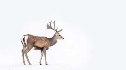 animal on the white Background a Deer generative ai