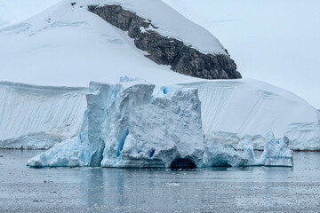 Iceberg floating in Wilhelmina Bay on the Antarctic Peninsula