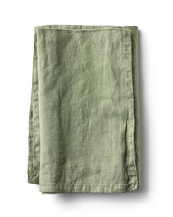 folded green cotton napkin