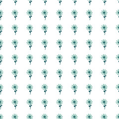 Naive flower seamless pattern. Cute floral endless background.