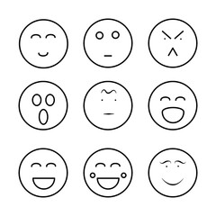 Emotional face ,black line shape