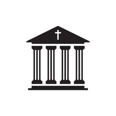 Fototapeta premium Museum vector icon. Bank sign. Christian temple icon. Art museum sign. Ancient roman greek temple symbol pictogram. UX UI icon