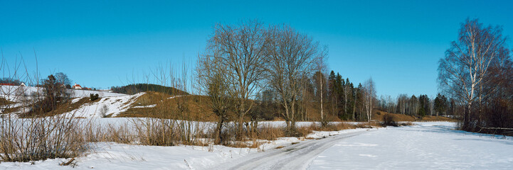 On the countryside of Toten, Norway, in spring.