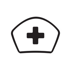 Obraz premium Nurse hat vector icon. Doctor hat flar sign design. Doctor symbol pictogram. UX UI icon