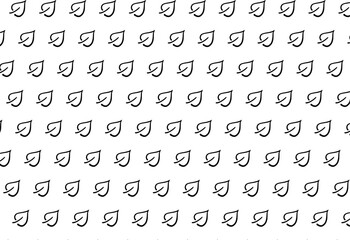 Obraz premium Black line leaves repeat pattern, replete image, seamless illustration design for fabric printing 