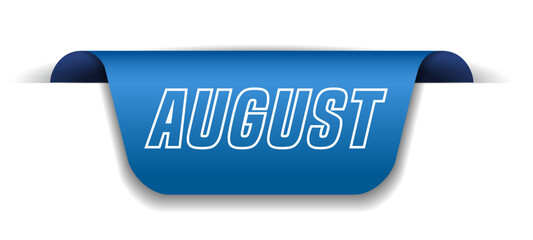 Colorful vector flat design banner august. This sign is well adapted for web design.