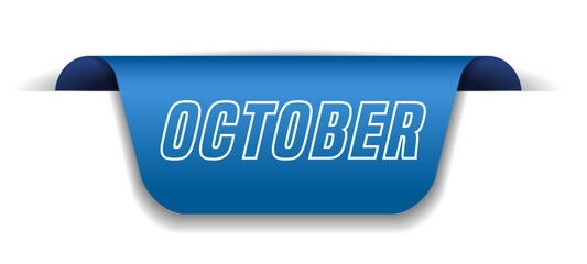 Colorful vector flat design banner october. This sign is well adapted for web design.