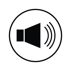 Music sound icon, audio volume symbol. Vector illustration graphic for app, web and media