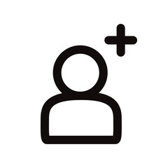 User vector icon. Add member person flat sign design. Man linear pictogram. Illustration of user symbol pictogram. UX UI icon